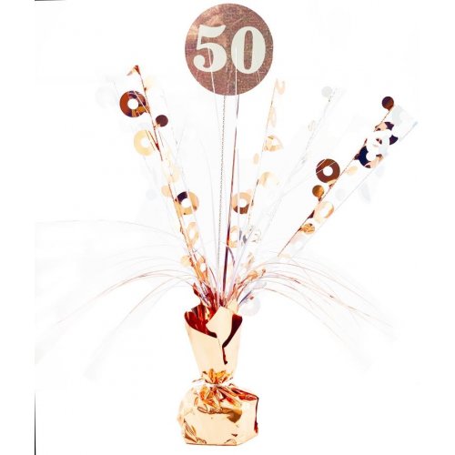 50th Birthday Centerpiece Weight Rose Gold Top Party Supplies