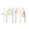 5pk Assorted Plastic Curly Straws