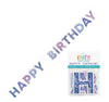 1.6m Happy Birthday Purple Letters Cutout Bunting Banner