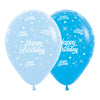 6pcs Happy Birthday Blue 28cm Latex Balloons