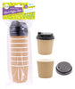 Waffle Series Paper Short Coffee Cups With Lids 120ML-8PK