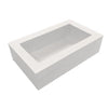 2pk Extra Small 25.8 x 15.5 x 8cm White Grazing /Hamper Box With Clear Window Lid