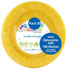 Yellow Small Reusable Round Plastic Plates 20pk