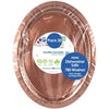 Rose Gold Reusable Oval Plastic Plates 20pk