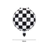 Racing Car Black & White Checkered Foil Balloon