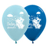 Sempertex Baby Shower Hippo Metallic Blue Balloons 6pcs