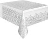 White Lace Plastic Rectangle Tablecover / Tablecloth