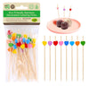 30pk Bamboo Decorated Heart Shape Bamboo Top Catering Picks