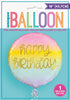 Happy Birthday Pastel Rainbow Star 45cm Foil Balloon