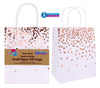 25.5cm x 20cm x 12cm Rose Gold Heart Paper Gift Bags 2pk