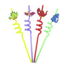 4pk Dinosaur Curly Plastic Straws