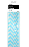 Light Blue & White Striped Paper Straws Pack of 20