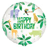 Jungle Safari Animals Happy Birthday 45cm Foil Balloon