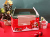 CHRISTMAS Print Clear Window 2 Cup Inner Cupcake Box With Handle