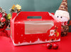 CHRISTMAS Print Clear Window 6 Cup Inner Cupcake Box With Handle