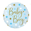 Baby Boy Blue Round Foil 45cm Balloon