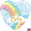 Baby Boy Blue Heart Shape Foil 45cm Balloon