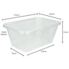 1000ML 20PK Plastic Clear Rectangle Take Away Containers