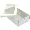 2pk Extra Small 25.8 x 15.5 x 8cm White Grazing /Hamper Box With Clear Window Lid