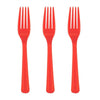 Orange Reusable Plastic Forks 20pk