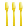 Yellow Plastic Fork  20pk