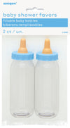 Blue Baby Shower Bottles 13cm 2PK