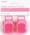 Pink Baby Carriages Baby Shower Favours -2PK