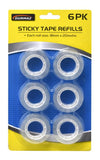 6PK Sticky Tape Refill Roll