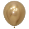 46cm Sempertex Latex Balloons - Chrome / Reflex Gold