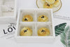 4 Inners Medium Square Cookie / Macaron Box With Clear Cover Craft Borwn / Black