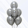 Sempertex Chrome/Reflex Silver 30cm Latex Balloons Pack of 12