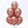 Sempertex Chrome/Reflex Rose Gold 30cm Latex Balloons Pack of 12