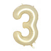 3 Luxe Gold Number Foil Balloons 86cm (34")