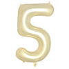 5 Luxe Gold Number Foil Balloons 86cm (34")