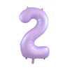 2 Pastel Lilac / Purple  Number Foil Balloons 86cm (34")