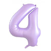 4 Pastel Lilac / Purple Number Foil Balloons 86cm (34")