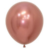 46cm Sempertex Latex Balloons - Chrome / Reflex Rose Gold