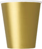 Gold 270ml Paper Cups Pack of 8