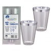 12pk 200ml Tumbler Silver Trim Plastic Glasses