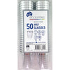 50pk Shot Cup Silver Trim Plastic Glasses