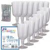 12pk Wine Clear Plastic Glasses