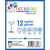 12pk Martini Clear Plastic Glasses