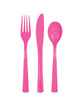 Hot Pink Reusable Cutlery Spoon Fork Knife 18pk