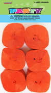 Crepe Streamers 6Pk - Orange