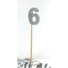 Silver Glitter Long Stick Candles "0"-"9"