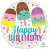 Ice Cream Happy Birthday 45cm Standard Foil Balloon