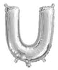 Silver "A"-"Z" Alphabet/Letters 35cm Foil Balloons Air Filled Only