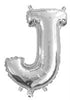 Silver "A"-"Z" Alphabet/Letters 35cm Foil Balloons Air Filled Only