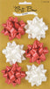 6PK Mini Star Gift Bow - Red & White