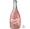 Cheers Pink Champagne Bottle Helium Balloon